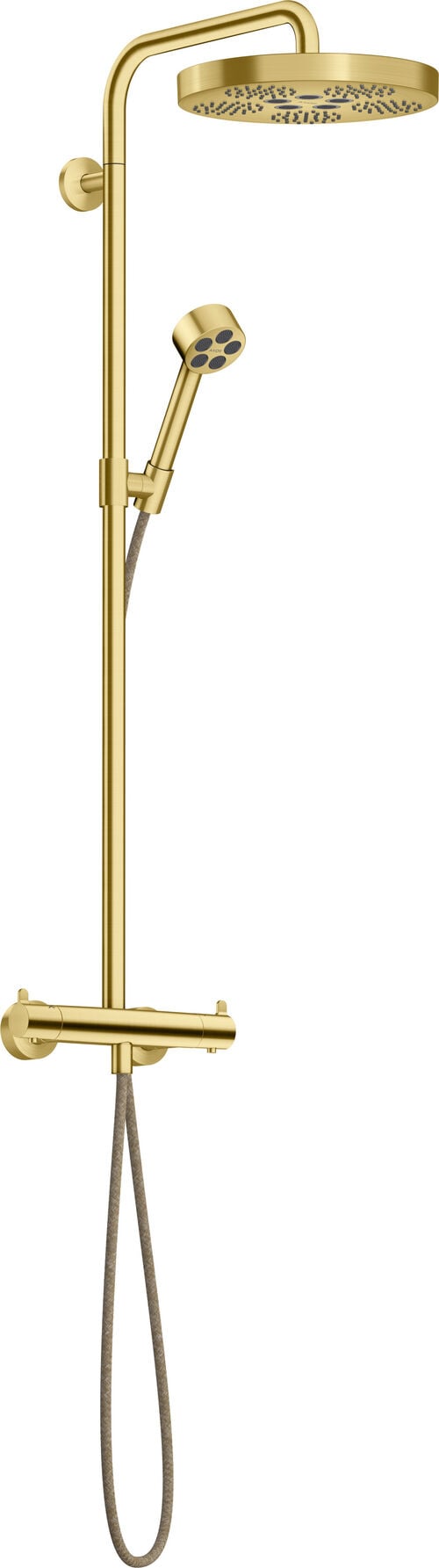 Showerpipe Axor One EcoSmart Brushed brass