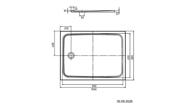 Receveur de douche Kaldewei Cayonoplan 80 x 100 cm Blanc mat Fond antid&eacute;rapant Secure Plus image number 3