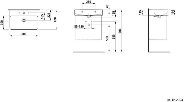 Lavabo Val 60 x 42 cm Blanc mat image number 1