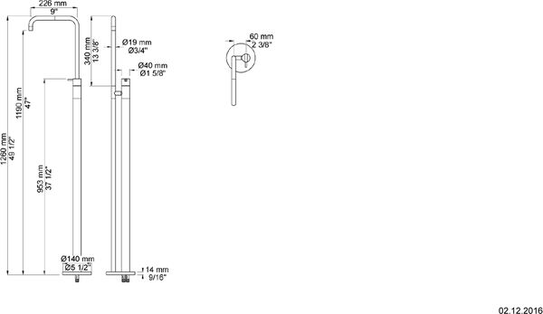 M&eacute;langeur pour lavabo Vola FS2AP Blanc mat image number 1