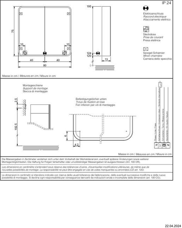 Spiegelschrank Sidler Sphera LED TW weiss Lichtfarbe stufenlos verstellbar 2000-6500 K image number 1