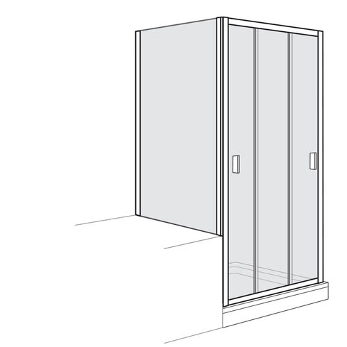 Porte coulissante Duscholux Optima 400 Argent éloxé Verre clair CareTec