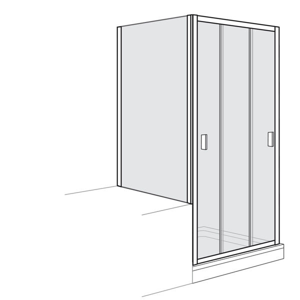 Porte coulissante Duscholux Optima 400 Argent éloxé Verre clair CareTec image number 0