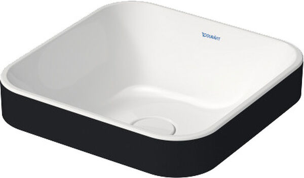 Lave-mains &agrave; poser Duravit Happy D.2 Plus 40 x 40 cm Blanc-anthracite mat image number 0