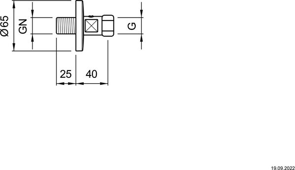 Abstellverschraubung, ½" x ¾" Rosengold gebürstet PVD basis chrom image number 1