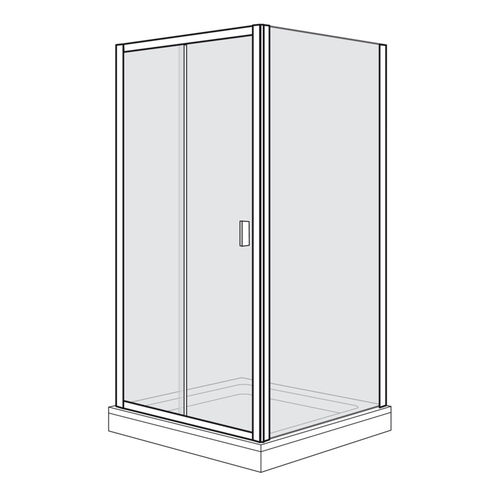 Porta scorrevole Duscholux Optima 400 argento eloxato Vetro trasparente CareTec