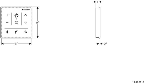 Wandbedienpanel Geberit Mera schwarz image number 1