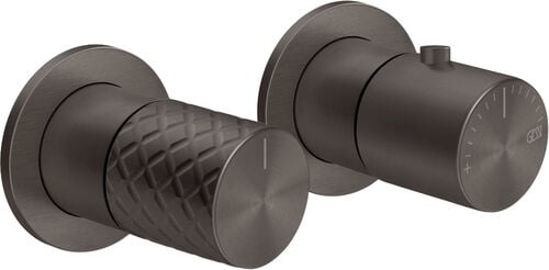 M&eacute;langeur de douche-set de montage final Gessi Habito Black metal brushed Intreccio