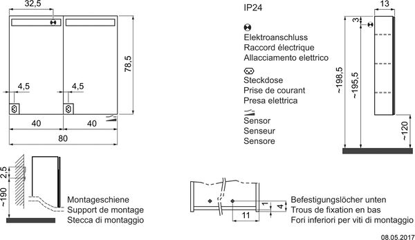 Spiegelschrank Sidler Cubango LED silbereloxiert image number 1