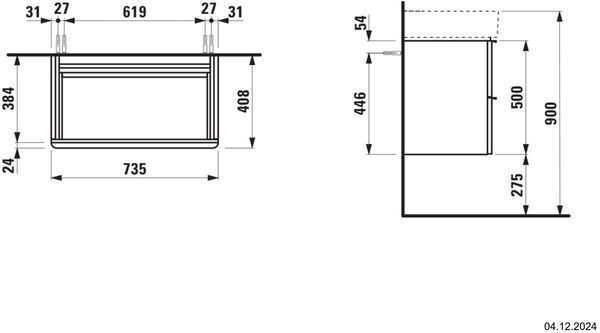 Meuble sous-lavabo Laufen Space blanc mat image number 1