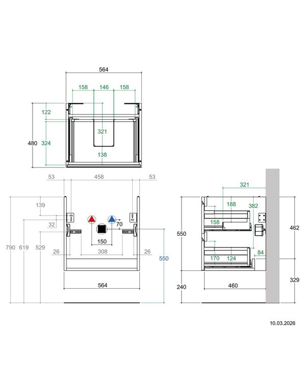 Meuble sous-lavabo Alterna zero S Anthracite image number 1