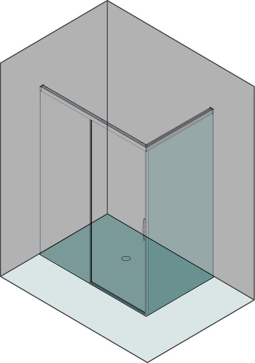 Seitenwand Duka Natura 4000, Bodenmontage Silberfarbig Echtglas klar ProCare