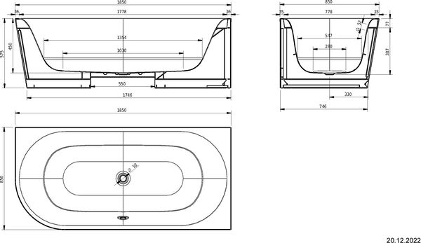 Badewanne Schmidlin Sella Shape Right weiss image number 1