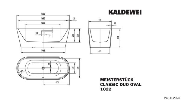 Baignoire Kaldewei Meisterst&uuml;ck Classic Duo Oval Blanc mat image number 1