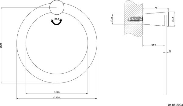Porte-linge &agrave; anneau Gessi Cono Chrom&eacute; image number 1