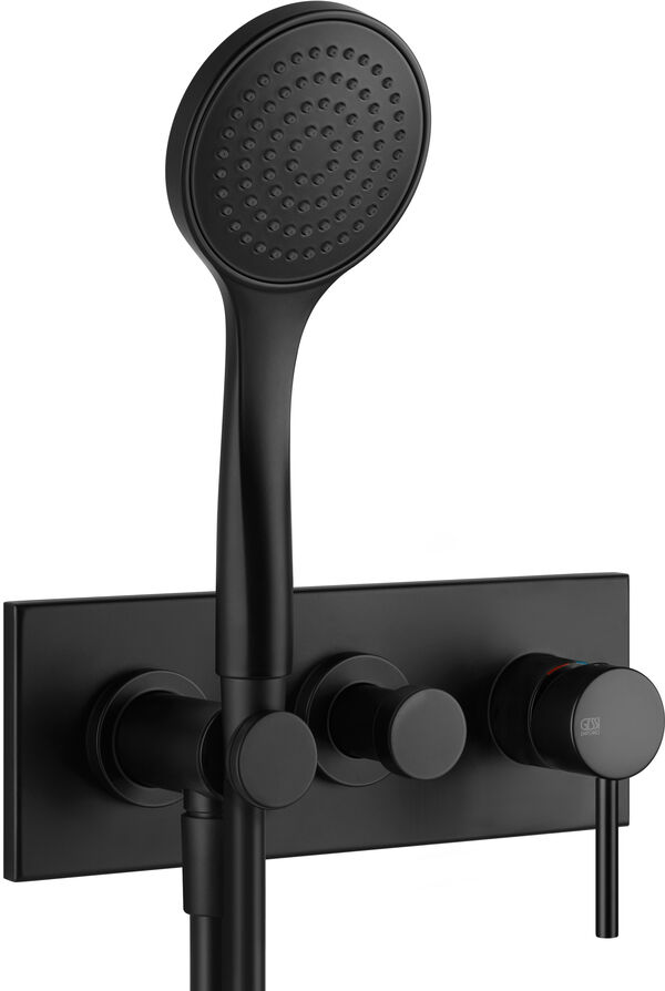Bade- und Duschenmischer Endmontageset Emporio Via Tortona Schwarz matt image number 0