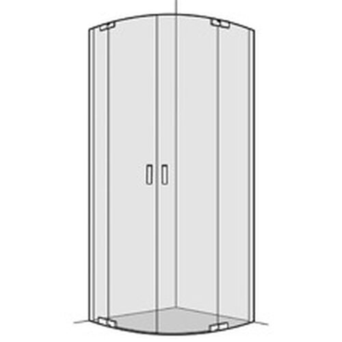 Paroi diagonale Koralle S800 arrondi Silver polish Verre clair Plus