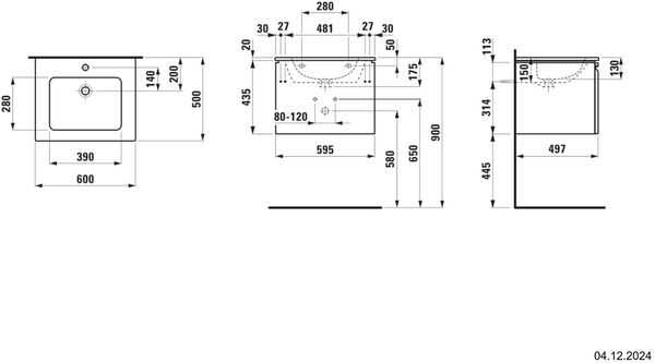 Waschtischkombination Pro S eiche hell image number 1