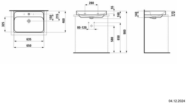 Lavabo &agrave; poser Laufen Meda 65 x 46 cm Blanc mat image number 1