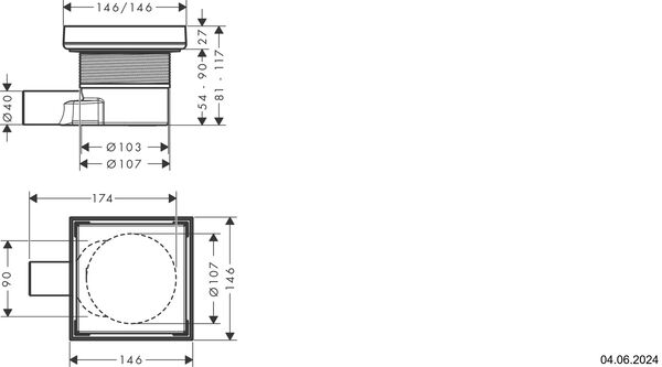 Hansgrohe Raindrain Point noir mat image number 1