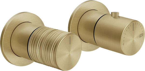 Duschenmischer Endmontageset Gessi Habito brushed brass trame image number 0