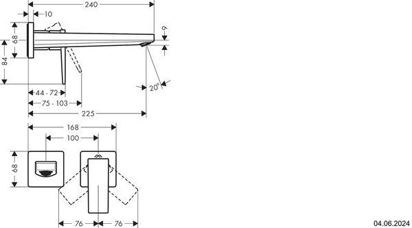 Wandmischer-Endmontageset Hansgrohe Metropol ½" Gold optic image number 1