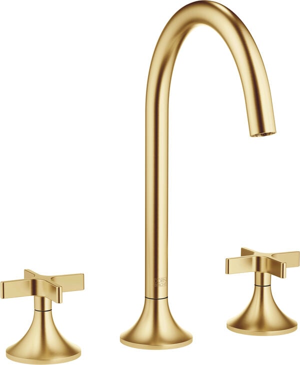 Batteria a 3-fori Dornbracht Vaia, con impugnature a croce, bocca mobile 360°, s 168 mm, altezza image number 0