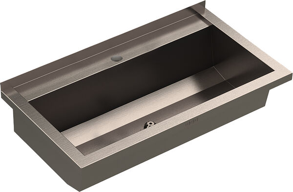 Waschrinne KWC Planox PL8T Breite 80 cm, Tiefe 44,2 cm mit Armaturenbank ohne Armaturenloch image number 0