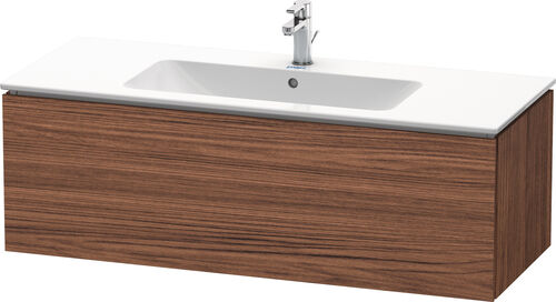 Meuble sous-lavabo L-Cube noyer foncé