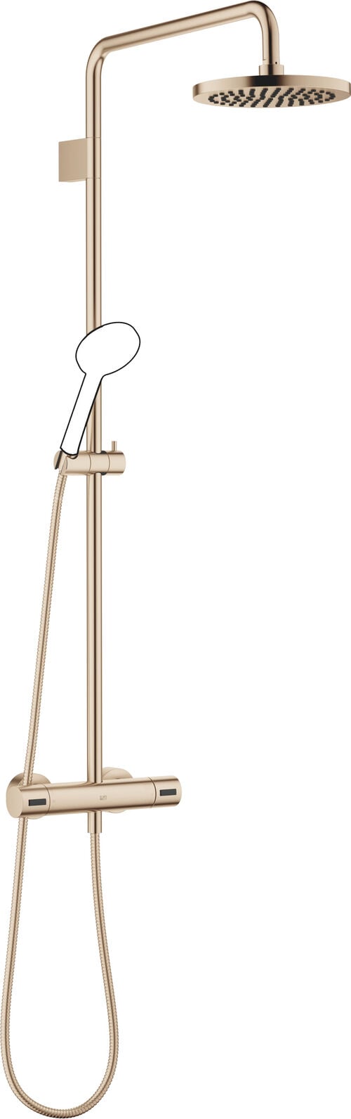 Shower Pipe Dornbracht mit Brausethermostat Champagne gebürstet