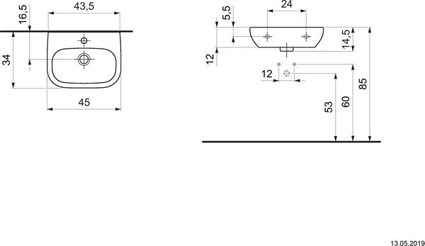 Lave-mains Duravit D-Code Med blanc image number 1