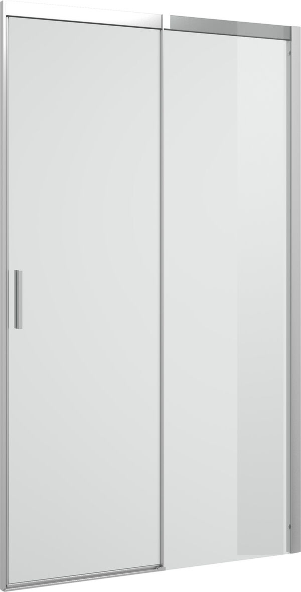 Porte coulissante Alterna costa, pour cloison lat&eacute;rale Noir mat Verre clair ProCare image number 0