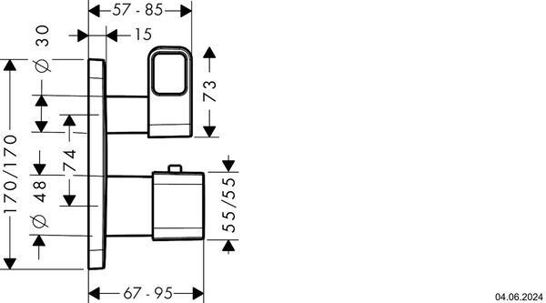 Thermostatmischer-Endmontageset Axor Urquiola Verchromt image number 1