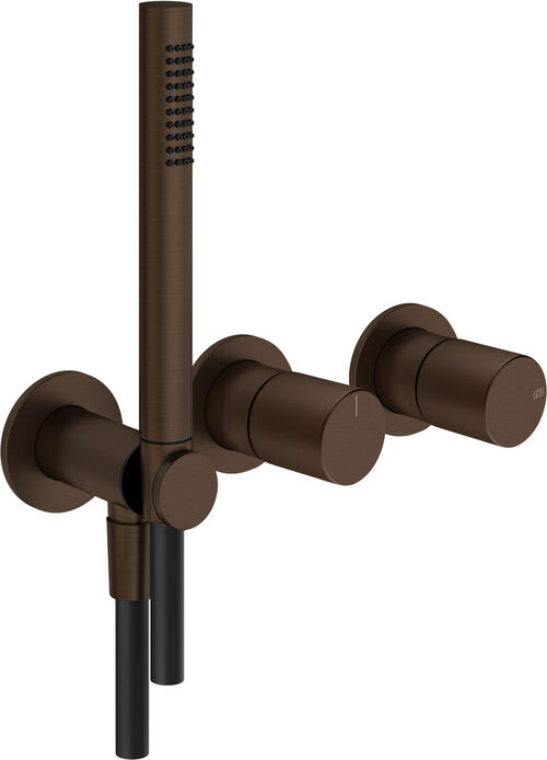 Miscelatore a parete-set di montaggio finale Gessi Habito Dark bronze Unito