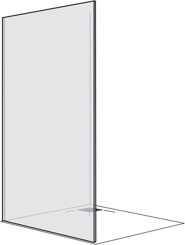 Freistehende Seitenwand Alterna lin.3 Echtglas klar CareTec Pro image number 0