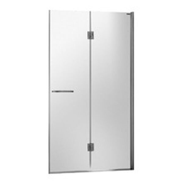 Drehfalttür Duscholux Bella Vita 3, Bodenmontage silbereloxiert Echtglas klar CareTec Pro image number 0