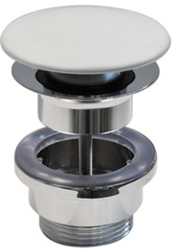 Piletta di scarico push-open Catalano 1&frac14;", per lavabi con troppopieno, con coperchio in ceramica image number 0