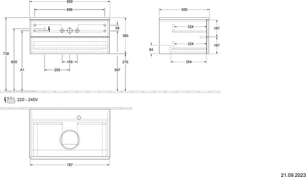 Meuble sous-lavabo Villeroy & Boch Antao Noir mat image number 1