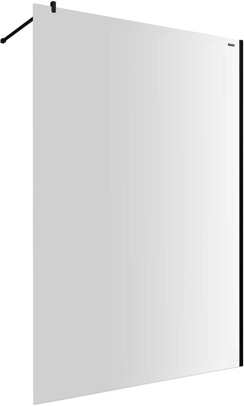 Freistehende Seitenwand Duscholux Bella Vita 3 Walk-in Schwarz matt Echtglas klar CareTec Pro