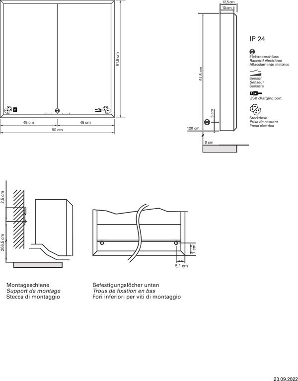 Spiegelschrank Sidler Quadro LED AP Silbereloxiert Lichtfarbe Neutralweiss 4000 K image number 1