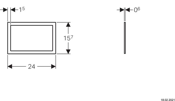 Cadre de recouvrement Geberit Couleur acier inoxydable image number 1