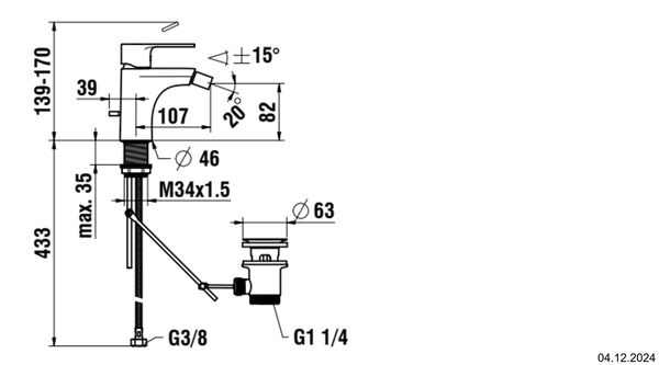 Bidetmischer Laufen Swisstap Verchromt image number 1