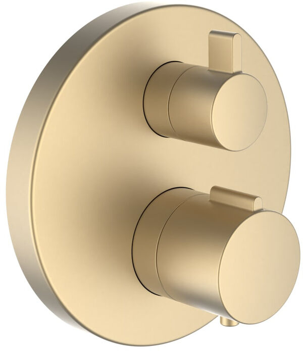 M&eacute;langeur de douche-set de montage final Laufen Twintherm &frac12;" Or&nbsp;mat&nbsp;pale&nbsp;PVD image number 0