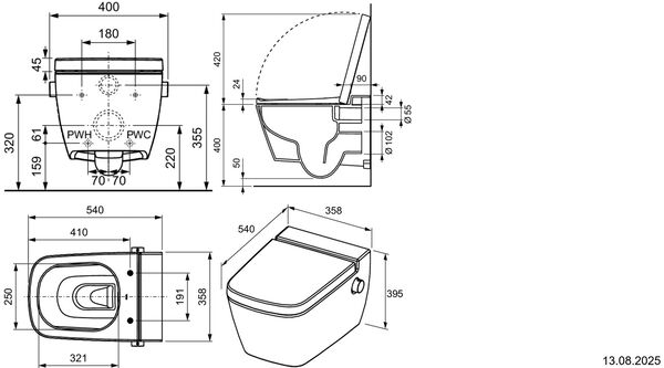 WC douche set Tece One Blanc image number 1