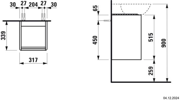 Meuble sous-lavabo Laufen Ino Gris signalisation image number 1