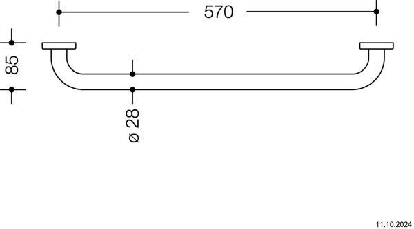 Barre &agrave; linge de bain Hewi 477 57 cm Blanc image number 1