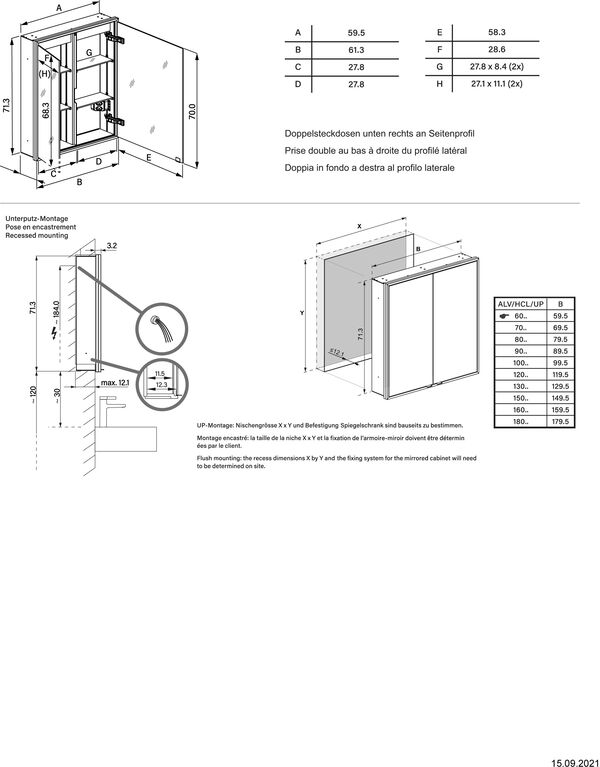 Spiegelschrank Alterna viso LED plus weiss image number 1