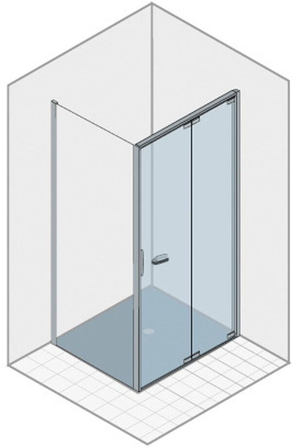 Falt-Pendelt&uuml;re Duka Natura 4000, Bodenmontage Silber hochglanzeloxiert Echtglas klar ProCare image number 0