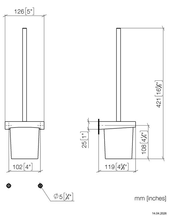 Porte-balai de WC Dornbracht Or clair bross&eacute; image number 1