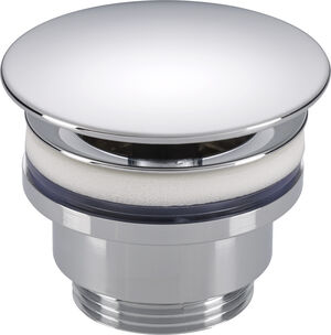 Piletta con placca 1 1/4" per lavabi in vetro ed in ceramica senza troppopieno